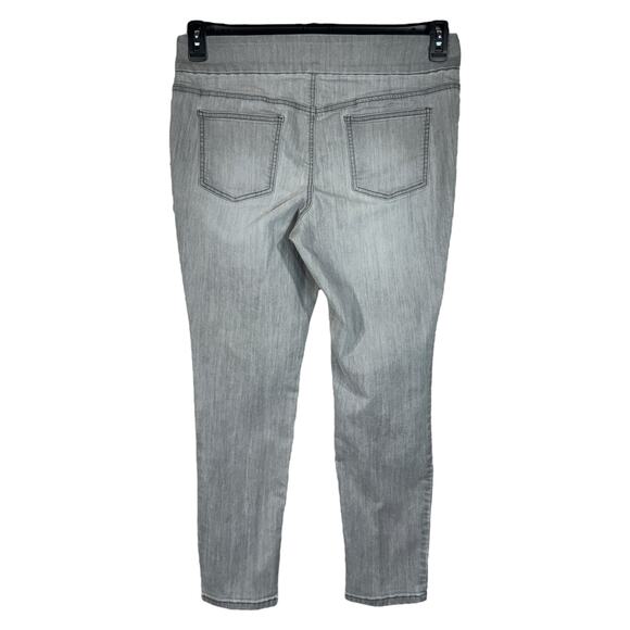 Chico’s SZ 2 (Large/12) Jeggings Jeans Pull-On Stretch Mid-Rise Rear Pocket Gray - Picture 3 of 7